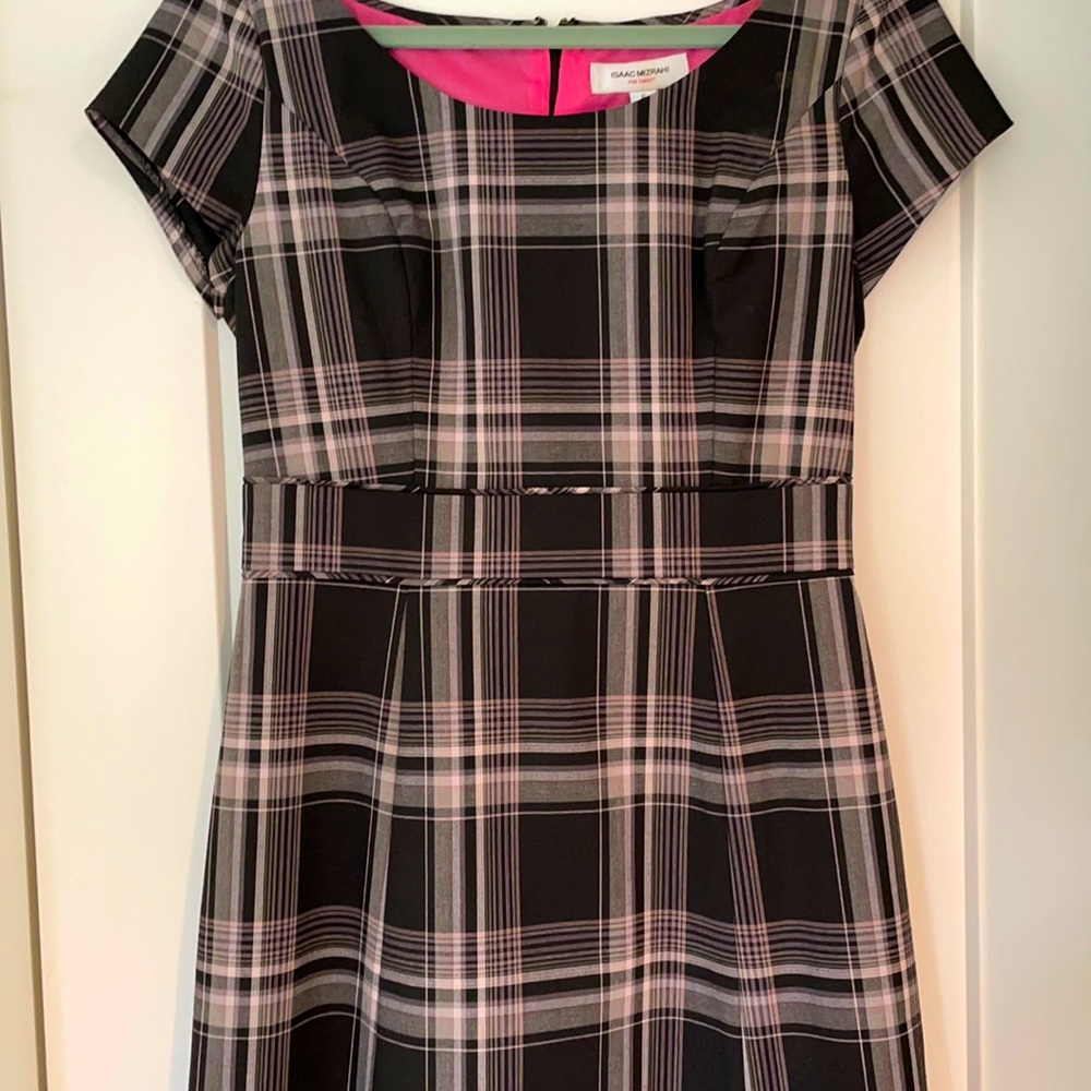 Isaac Mizrahi lined checkered dress